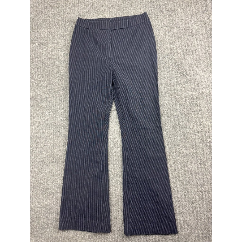 Ivoire De Laurence Paris Dress Pants Women's 38 Dark Blue Pinstriped Bootcut